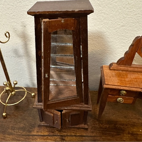 Vintage! 11 Pieces - Wooden Miniature Doll House Furniture - Picture 10 of 11